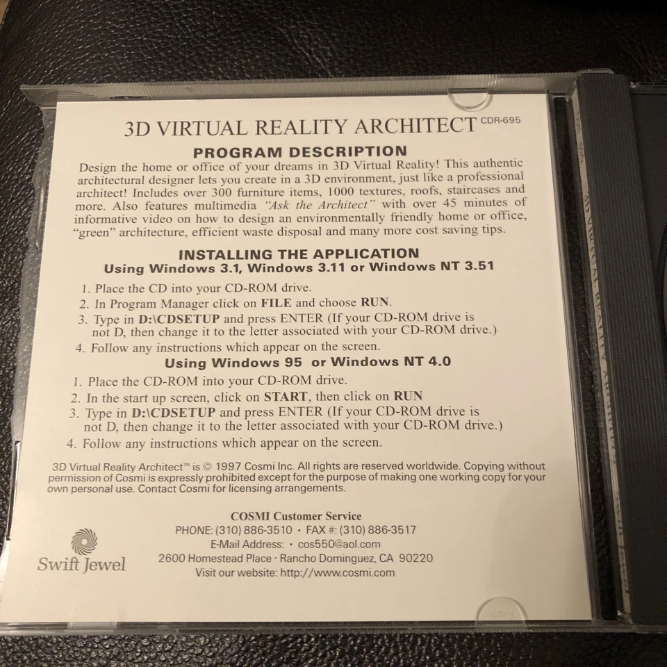 3D VIRTUAL REALITY ARCHITECT DESIGN PC CD ROM New In Open Case - Image 4 of 4