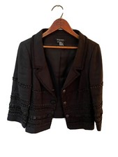 Etcetera Women’s Black Jacket With Black Sequins. Size 8