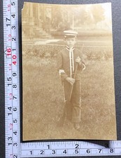 Uniforme de soldado militar Albumen Little Boy pistola de juguete rifle 1898 foto instantánea