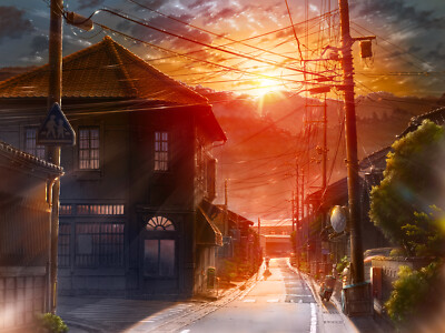 Anime clouds kashi takahisa landscape original Custom Gaming Mat Desk