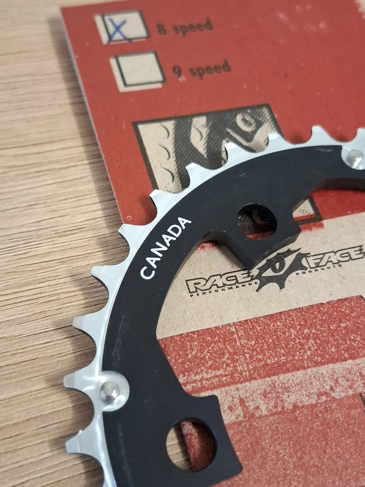 Retro Bicycle Parts NIB NOS RaceFace Chainring - Black 8-Speed 94mm 34T - Image 4 of 4
