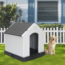 Durable 32'' Large Pet Dog House Pet Shelter Waterproof for Small Medium Gray