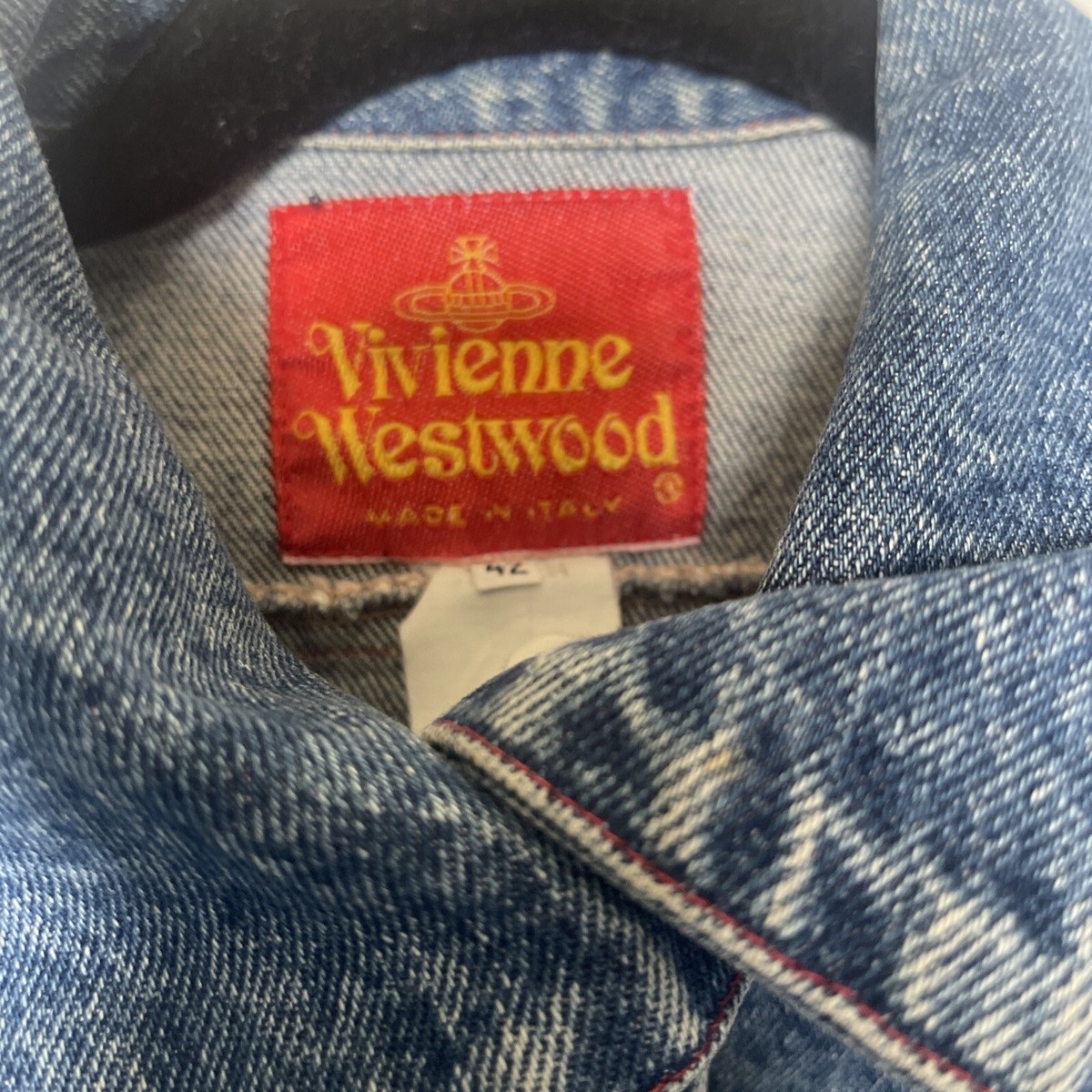 Vivienne Westwood Made In Italy Size 42 Denim Jacket Rare Indigo