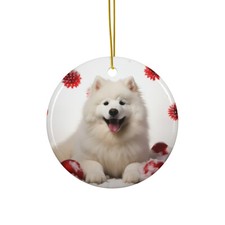 Samoyed - Ceramic Christmas Ornament - Printed in USA