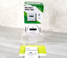 Programmable BN-LINK 7Day Timer Heavy Duty Digital LCD Dual Outlet Plug