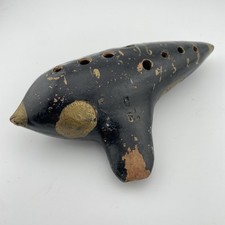 Ocarina C5 Vintage or Antique Black and Gold Hand Painted