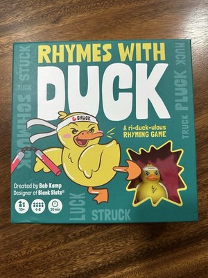 Rhymes with Duck - Asmodee Games Board Game Factory Sealed W/ Rubber Duck