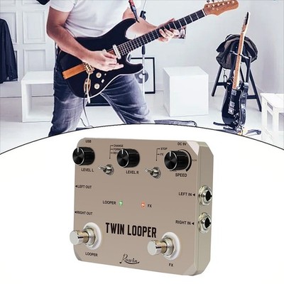 Twin Looper E-Gitarrenpedal mit 11 Spielarten und Stereo In/Out