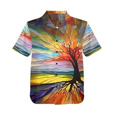 Hawaiian Shirt abstract sunset