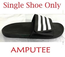 AMPUTEE adidas Unisex Adilette Comfort Adjustable SINGLE SLIDE - PICK SIZE BLACK