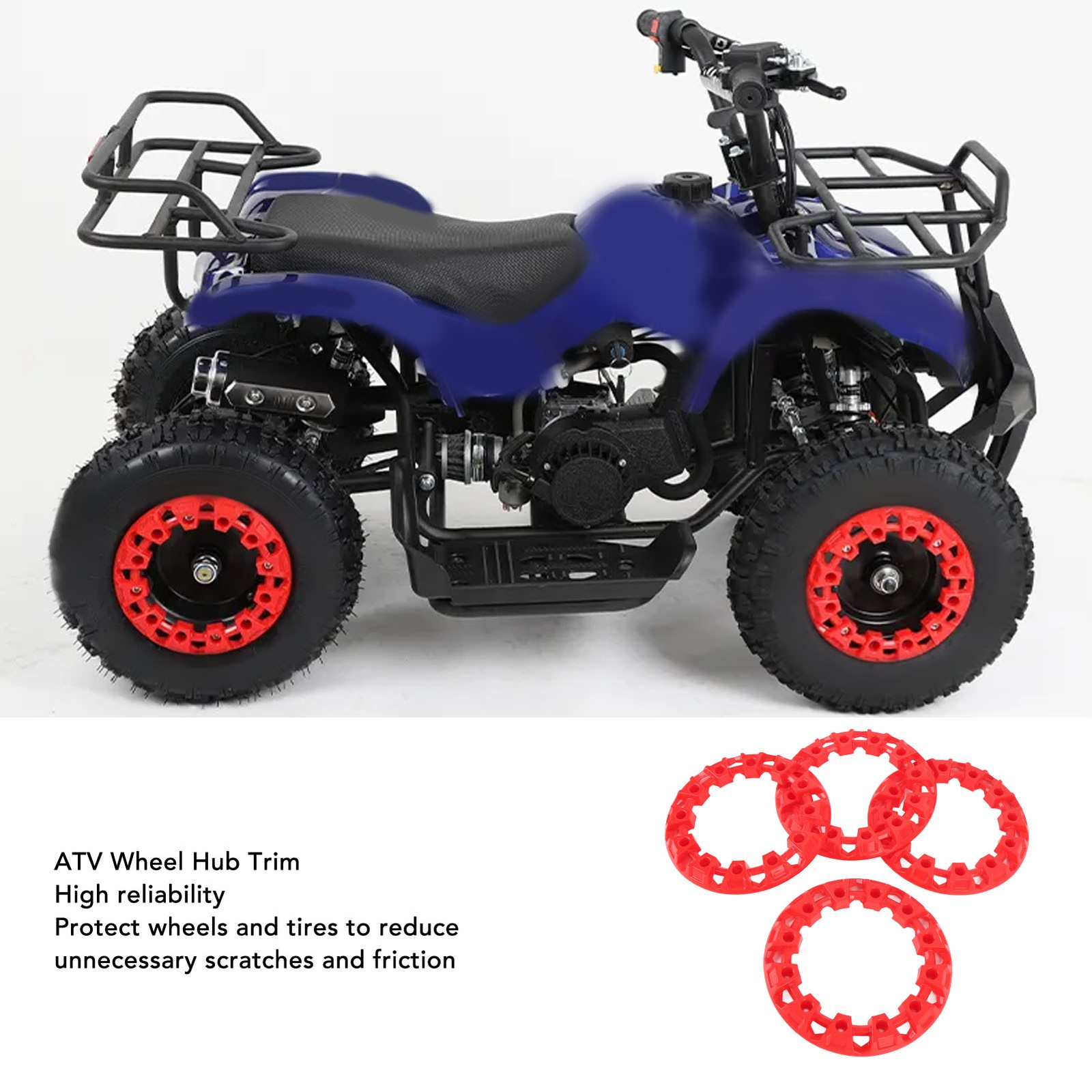 4pcs ATV Wheel Hub Trim Anti Scratch Protection For 7 Inch Tires Premium