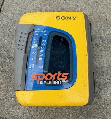 Sony WM-FS191 Sports Walkman Yellow AM/FM Cassette Player, ***READ