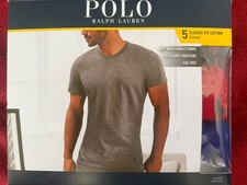 New NIP Polo Ralph Lauren Men Classic Fit Crew Neck T-Shirts 5 Pack Size M