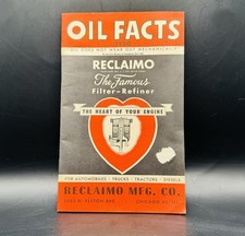 Vintage 1950 Reclaimo Mfg. Co. "Oil Facts" Booklet & Sales Pricing Sheet