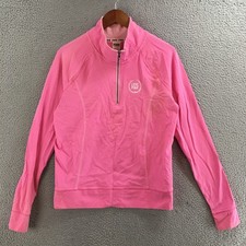 Victoria's Secret PINK Pullover Women L Quarter Zip Athletic Sweatshirt Pink