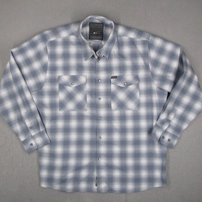 Dixxon Flannel Company The Summit Blue Plaid Button Up Shirt Mens 3X D-Tech