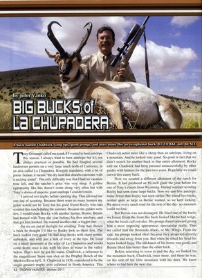 Trophy Hunter Magazine Winter 2011 - 'Big Bucks of La Chupadera' author signed 