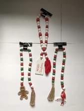 Large Wooden Bead Christmas Decor Strands Hobby Lobby Christmas Shoppe  Set Of 3