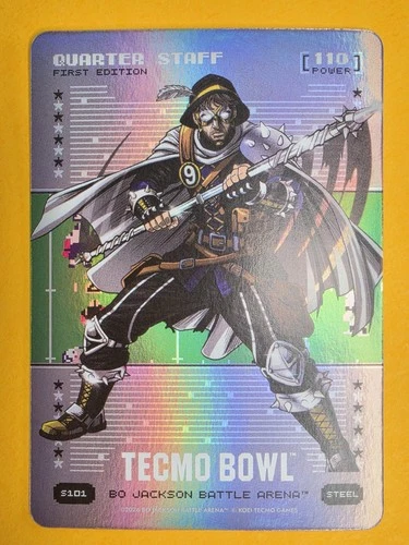 Battle Arena TECMO BOWL Silver Battlefoil Steel Quarter Staff Matthew Stafford