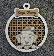 Decorazione Cane Sbircia Sorridente Personalizzata - Rattan Natale, Razze di Cani Animali Domestici