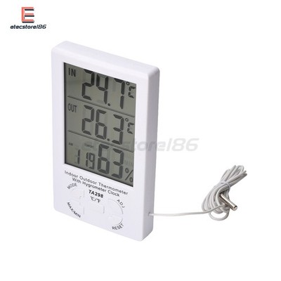 Digital Indoor/Outdoor Thermometer Hygrometer °C/°F Temperature Humidity Monitor