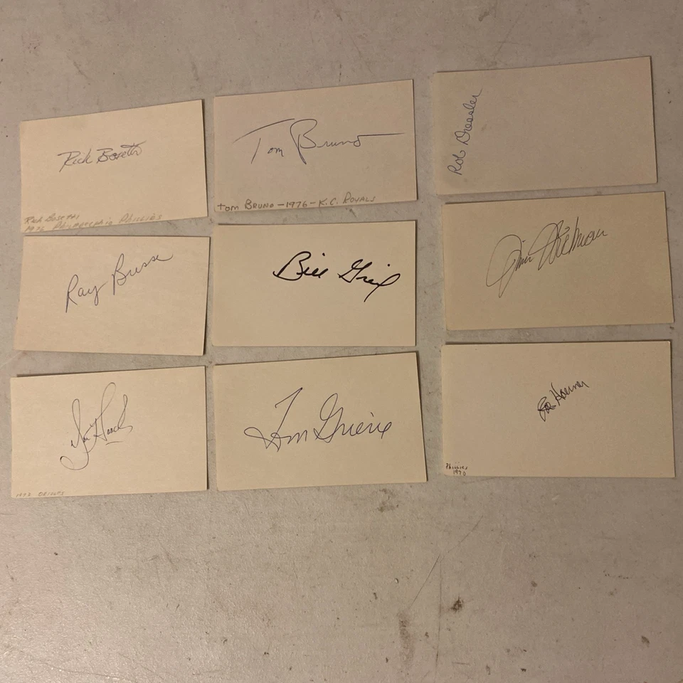 1950's -70's Signed Baseball Players 3X5 Index Cards Lot of 90 Barry Bonds +++ - Image 4 of 4