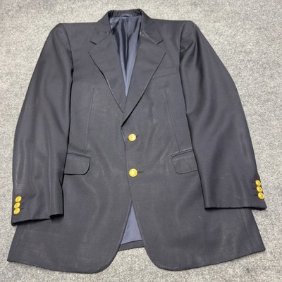 Gieves & Hawkes Blazer Navy Wool Gold Button Jacket Men EU 48R US 38R Savile Row