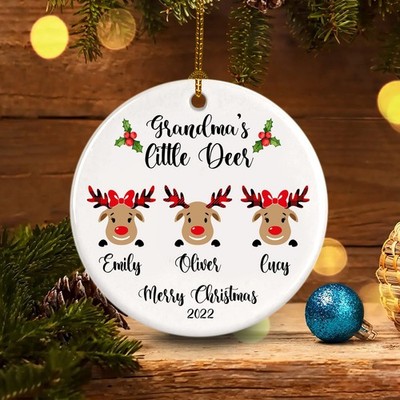 Personalized Grandma Ornament, Grandmas Little Deer, Grandma Christmas Gift, ...
