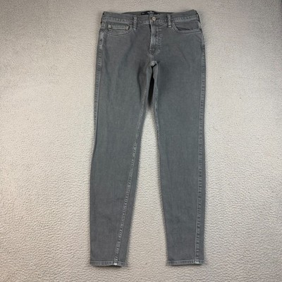 Hollister Super Skinny Jeans Mens 30x32 Gray Epic Flex Stretch Denim