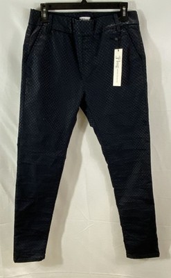 Flog Women's Dafna Diamond Pants NWT Blue Geometric Stretch Cotton Size 28