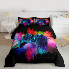 Kids Gamer Twin Size Comforter Set for Boys Teen Gaming Bedding Sets Video Game