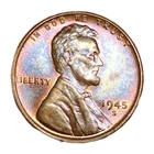 Beautiful Toned 1945-S Lincoln Wheat Back Penny Very Nice AU++/UNC