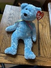 TY BEANIE BABY CUTE SHERBET THE AQUA BEAR WITH TAG PLUSH TOY AND FREE SHIPPING