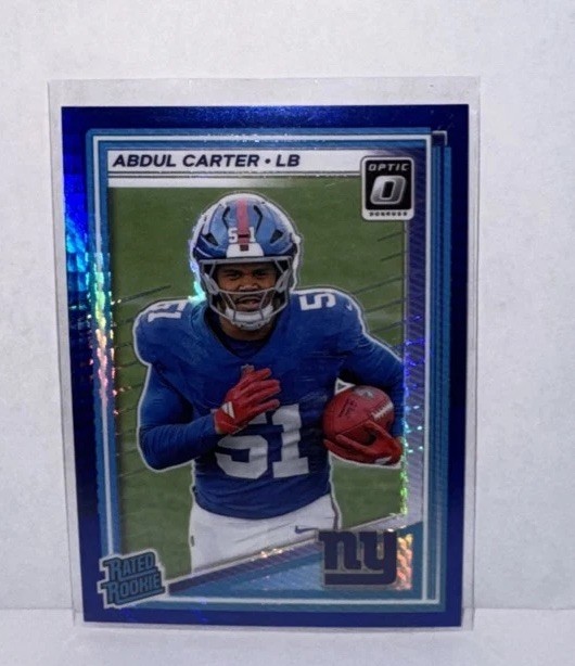 2025 Panini Donruss Optic - Rated Rookie Abdul Carter #300 Blue Hyper Prizm (RC)
