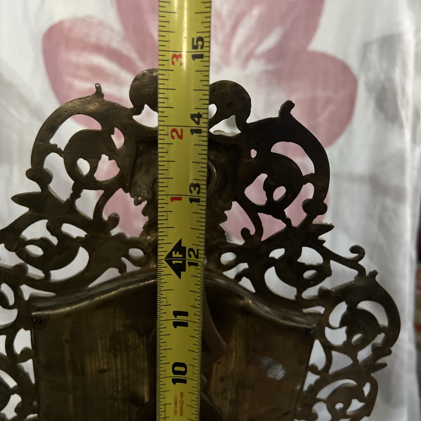 Antique Brass Frame Bacchus Beveled Tabletop Vanity Mirror Bradley & Hubbard