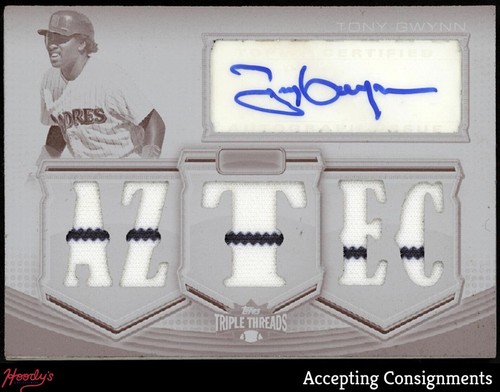 2010 Topps Triple Threads White Whale Plate Tony Gwynn GAME USED JERSEY AUTO 1/1
