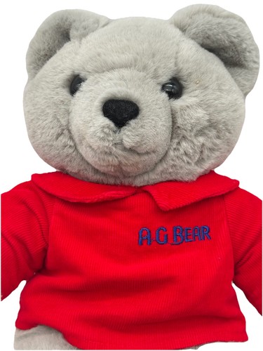 Vintage Axlon A.G. Bear Talking Plush Bear Tested Works? Answers Back Red Shirt - Picture 2 of 10