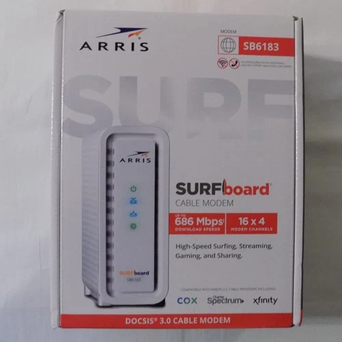 ARRIS SURFboard DOCSIS 3.0 Cable Modem SB6183 White New In Box