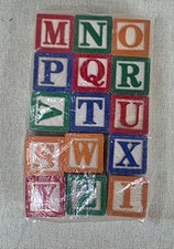 Skoolsy Alphabet Blocks   Set of 15, 1 1/8  Wooden Learning Blocks - New