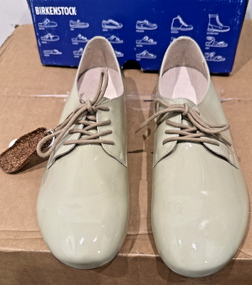 Birkenstock EU 42 M9;W11 Narrow Saunders Cloud Patent Leather Oxford Shoes Shiny