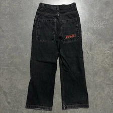 VTG Zonz Jeans Mens 28x27 Black Wide Leg Baggy Skater Y2K 90s JNCO Style