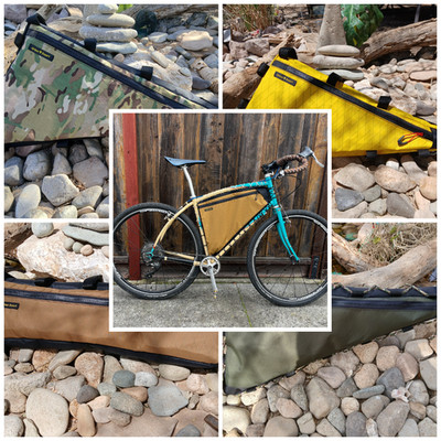 Cycling / Bikepacking Bike Frame Bags Custom Made Strap or Lace-Up Frame Bags.