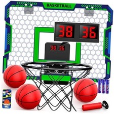 Indoor Basketball Hoop for Kids, Over The Door Mini Basketball Hoop with Blue
