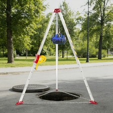 Confined Space Tripod Kit, Rescue Tripod 1200lbs+Fall Arrester Adjustable Tripod