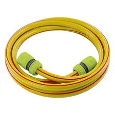 1–10m 6 Layer Garden Hose 1/2" Yellow + 2 Lime Connectors UV Heavy Duty