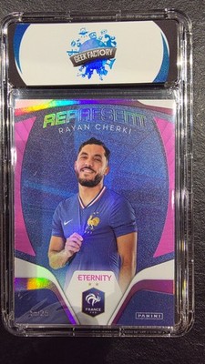 25-26 Eternity Blue Rayan Cherki 18/25 Magenta Represent EDF Panini