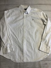 Polo Ralph Lauren Shirt Mens XL White Long Sleeve Button Down Cotton Casual