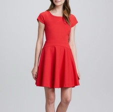 Diane Von Furstenberg DVF Delyse Mini Dress Red Fit & Flare Sz 0