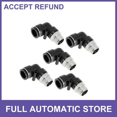Push to Fittings 5/8'' 90 Degree Air Line Quick Joint 1/2''NPT Black