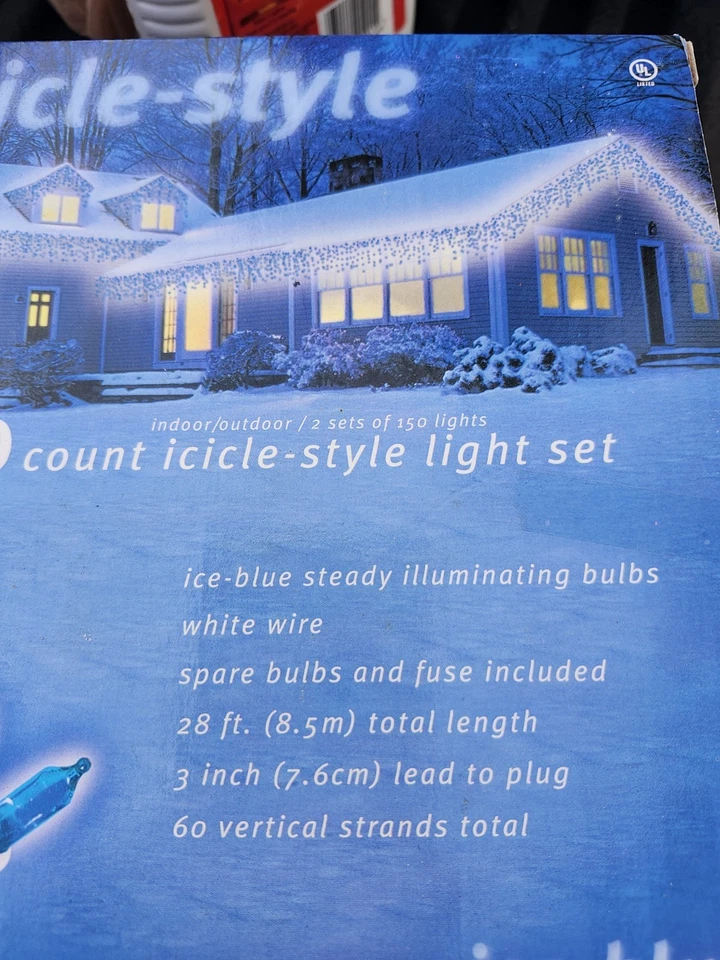 Luces de hielo azules alambre blanco incandescente Foto 2 de 3